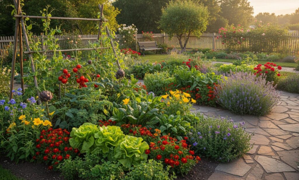 Intégrer le potager dans les massifs de fleurs