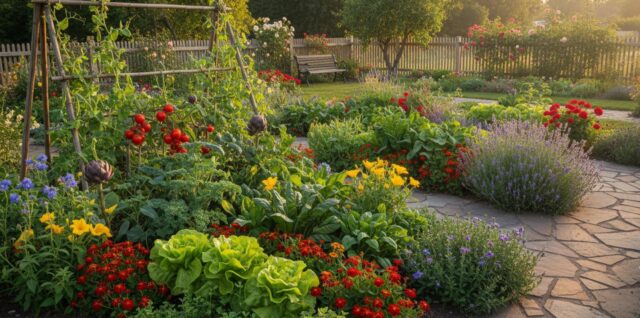 Intégrer le potager dans les massifs de fleurs