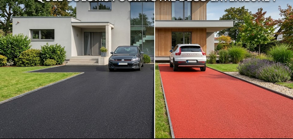 Enrobé noir ou enrobé rouge : quel coloris pour votre déco extérieure ?